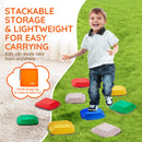 SucceBuy 10PCS Children's Balance Training Stepping Stones Toddlers Sensory Assisted Coordination Game for Kids Sport Toys Gifts