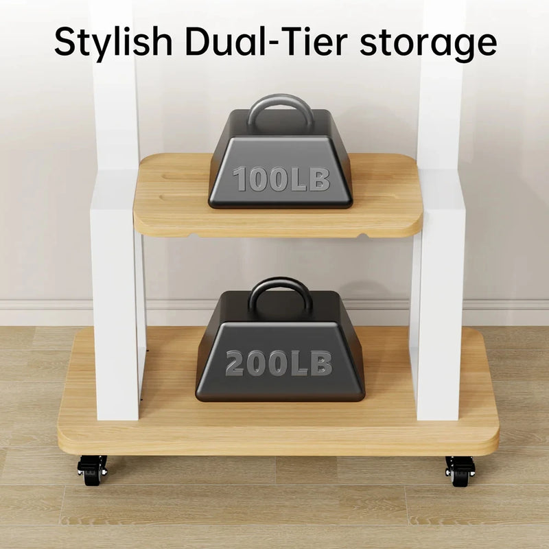 Mobile TV Cart for 32-75 Inch Screens, Movable Rolling Floor TV Stand with Shelf Locking Wheel, Height Ajustable Heavy-Duty