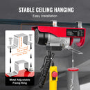 SucceBuy 550lbs/250kg Electric Hoist Portable Lifter Steel Wire Winch with 14ft Wired Remote Control for Garage Warehouse