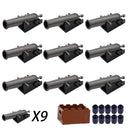 Military MOC Sentry Building Block Soldier Sandbag Fence Cannon Shell Barbed Wire Weapon Rack Training Field Watchtower Toy K018