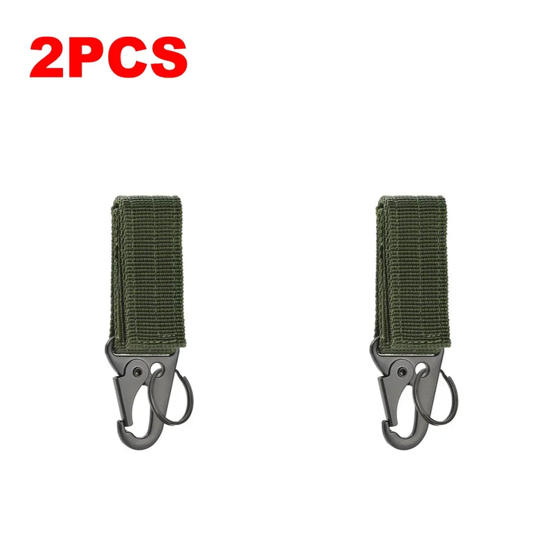 1-4PCS Tactical Hanging Buckles Nylon Webbing Carabiners Belt Triangle Keychain For Outdoor Climbing Camping Tools Accessories