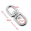 2Pc Double Ended Swivel Eye Hook 304 Stainless Steel Rotation Buckle Swivel Shackle Ring Outdoor Rock Climbing Hiking Carabiner