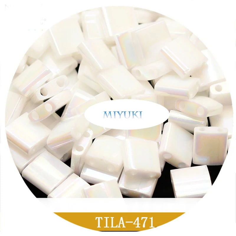 Miyuki Imported From Japan Handmade Tila Beads 5*5 * 1.9mm Solid Color Series Glass Beads To Make Jewelry