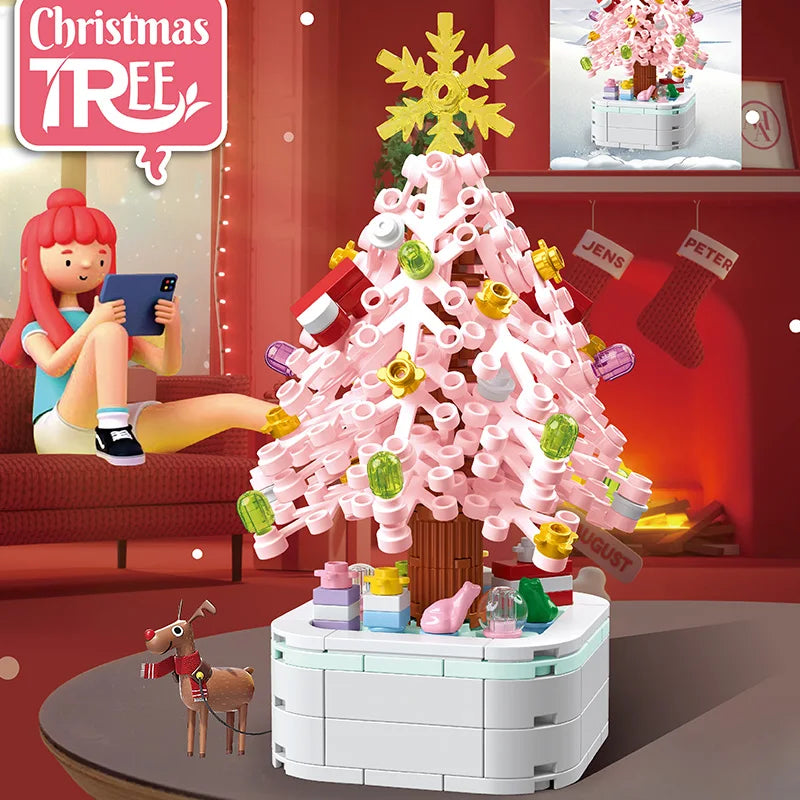 Christmas presents Christmas Tree section2 Building Block Assembly accessories DIY building block potted Christmas tree