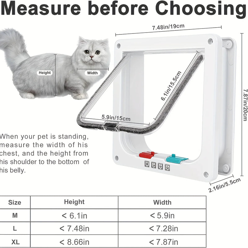 Secure and Convenient Pet Access: Multi-Function Two-Way Pet Door for Cats and Dogs