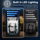 YOOPAI 3D Printer Enclosure with LED Light Thermo-Hygrometer Ventilation Kit Premium Fireproof Dustproof Constant Temperature