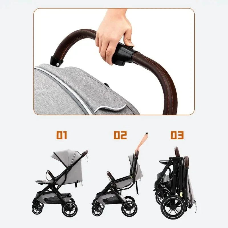 Baby Stroller Lightweight High Landscape Foldable Stroller Multifunctional Newborn Baby Four-wheeled Shock-absorbing Stroller