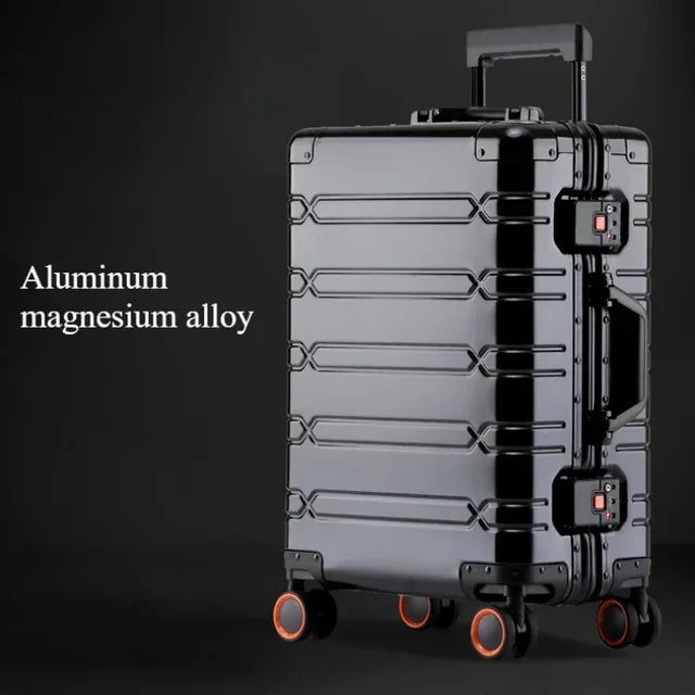 Large Capacity Trolley Suitcase Travel Bag Aluminum-magnesium Alloy Travel Suitcase Business Rolling Luggage