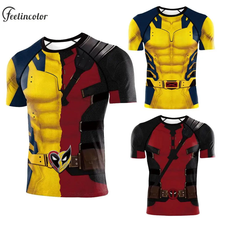 Cosplay T-shirt Halloween Tops Short Sleeve Compression Shirt Gym Fitness Workout Sportwear Summer Clothing