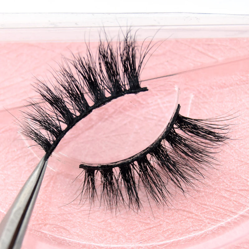 Visofree Half Mink Lashes Make Up False Eyelashes Hand Up Natural Long Mink Lashes Cruelty Free Crisscross Mink Fake Eyelashes