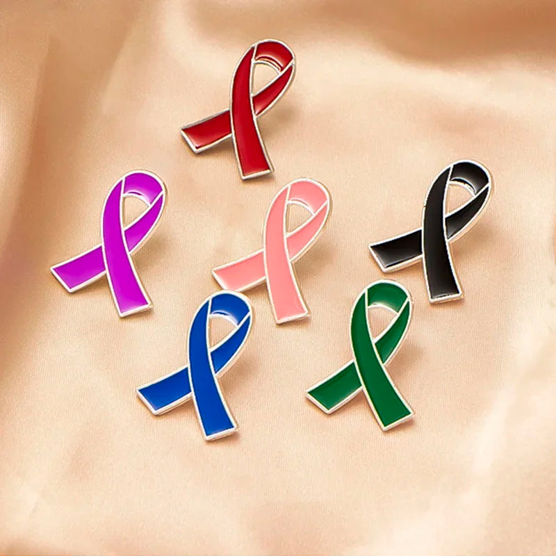 Yellow Ribbon Health Peace Enamel Pins Breast Cancer Red Hope Expectation Prevention Safe Return Badge Brooches For Relatives
