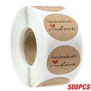 100-500pcs Round Natural Kraft Handmade Stickers Scrapbooking For Package Adhesive Thank You Sticker Seal Labels Stationery
