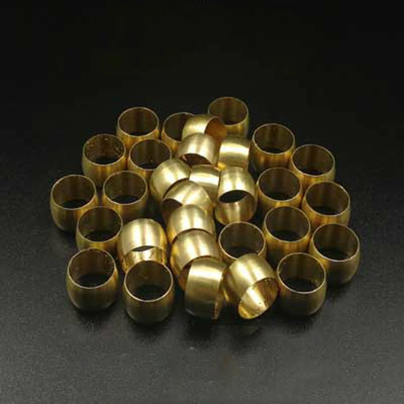 Fit 3/4/5/6/8/10/12/14/16mm 1/4" OD Tube Brass Olive Barrel Compression Sleeve Ferrule Ring