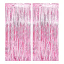 2Pcs 2m Tinsel Curtain Birthday Wedding Bachelorette Party Decoration Background Graduation Bridal Shower Independence Day