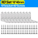 Stainless Steel Corner Bracket L Right Angle Connector Brackets Furniture Cabinet Fastener Corner Brace Shelf Support with Screw