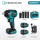 YOFIDRA 1/2" 1000N.M Brushless Electric Impact Wrench Handheld Cordless Car Screwdriver Drill Socket Set For Makita Battery Pin