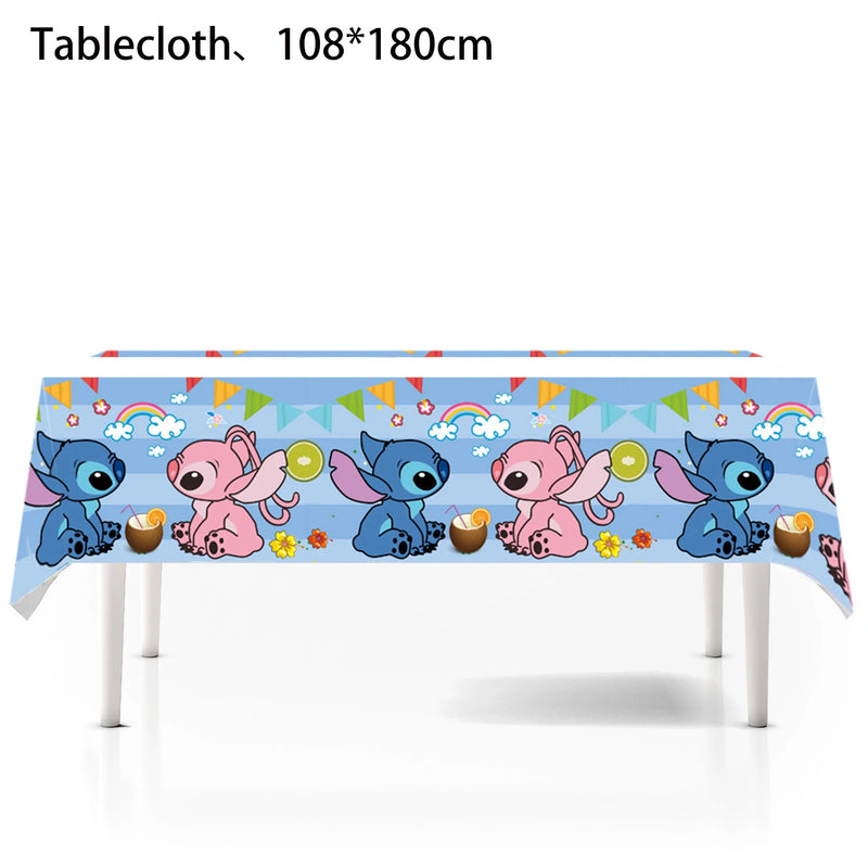 Disney Lilo&Stitch Party Gift Bags Kids Treat Party Supplies Blue Stitch Pink Angel Tablecloth For Kids Baby Shower Tablecover