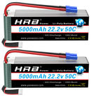 1/2PCS HRB 22.2V 5000mah Lipo Battery 6S Lipo Drone Battery 50C XT90 EC5 Connector for RC Quadcopter Helicopter RC Car Monster