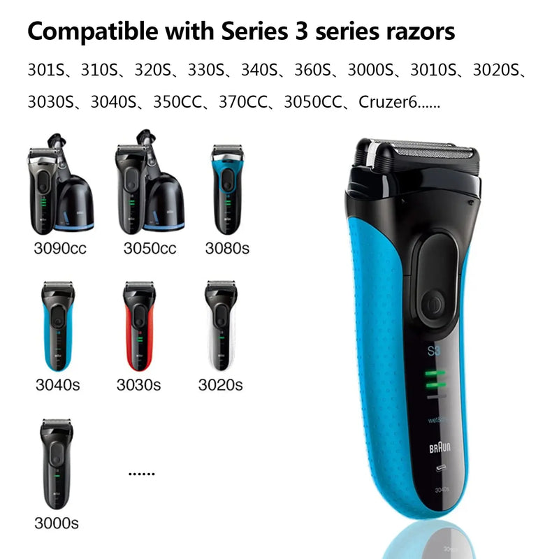 3 Series 21B Shaver Replacement Heads Compatible with Braun Series3, 21B Foil & Cutter Braun Replacement Head - Series 3 21B El