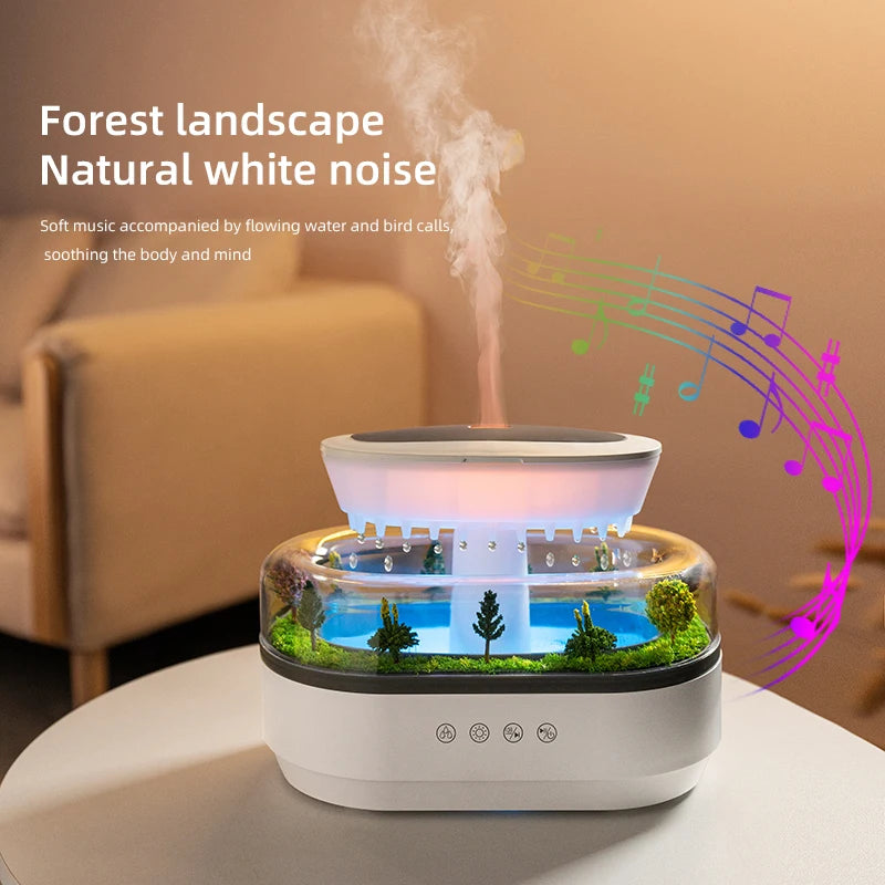 New Raindrop Aroma Diffuser with Greenery Landscape Humidification and Aromatherapy Function Suitable for Home Office Use