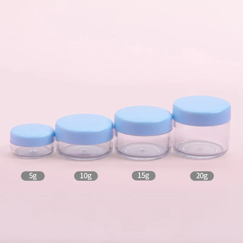 5-20g Make Up Jar Cosmetic Sample Empty Container Small Refillable Bottles Plastic Round Lid Eyeshadow Cream Travel Pot