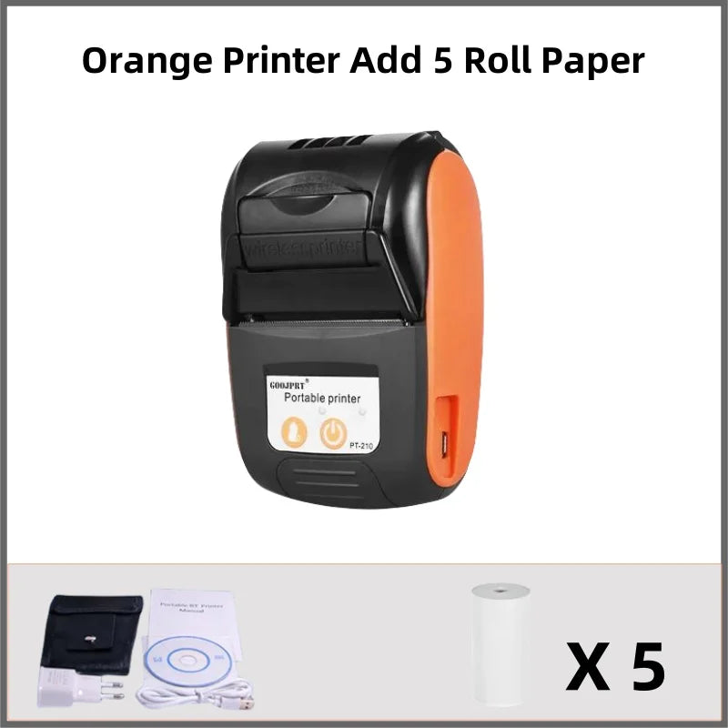 58mm printer Portable wireless Bluetooth thermal printer PT-210 Portable receipt printer shipped for free