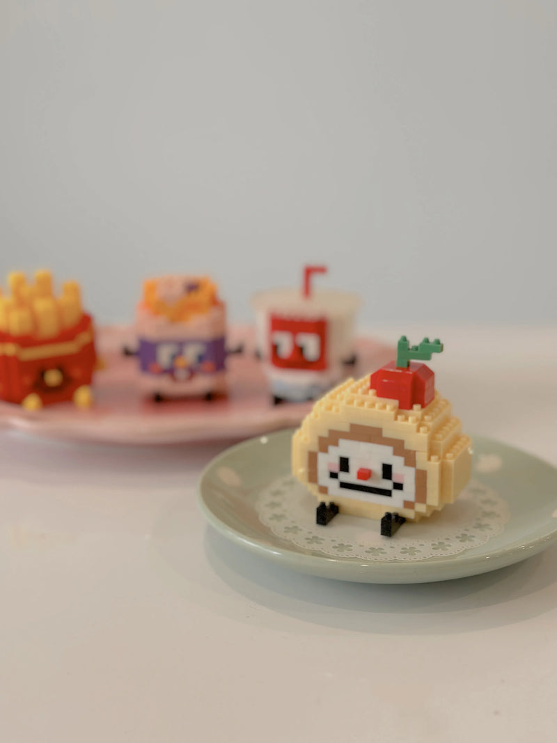 Food Building blocks Mini brick toy Fruit Burger Fries Avocado bread pineapple sandwich Milk drink Jigsaw Puzzle children's gift