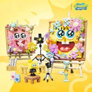 SpongeBob SquarePants Series Building Blocks Hamburger Car Patrick Star Dessert Ice Cream Car Model Bricks Kids DIY Toys Gifts