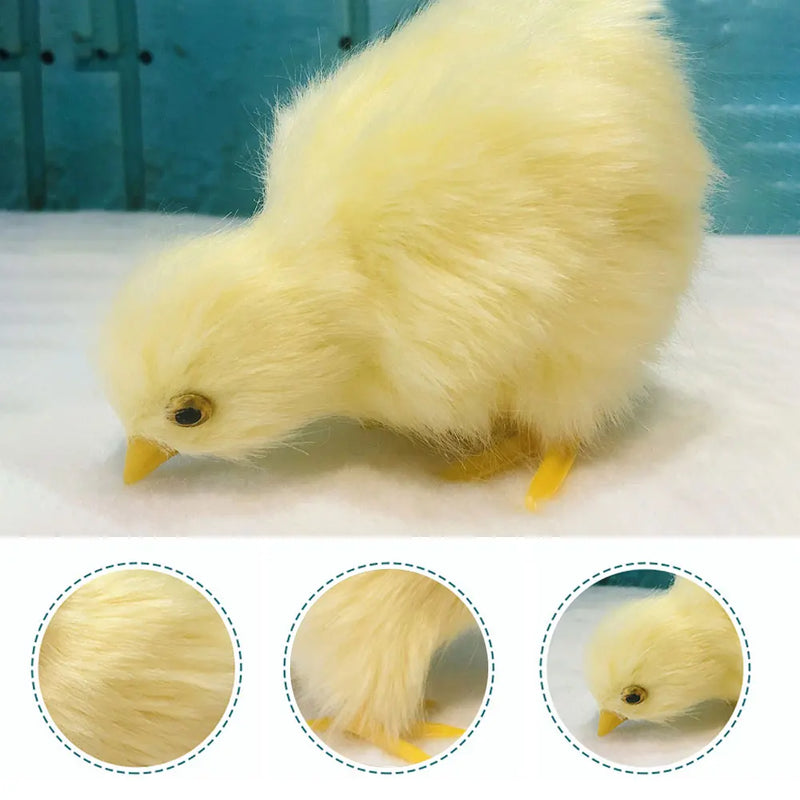 Simulation Chick Decor Plush Chicken Model Figurine Cute Oranment Realistic Furry Animal Doll Chicken Easter Gift Kids