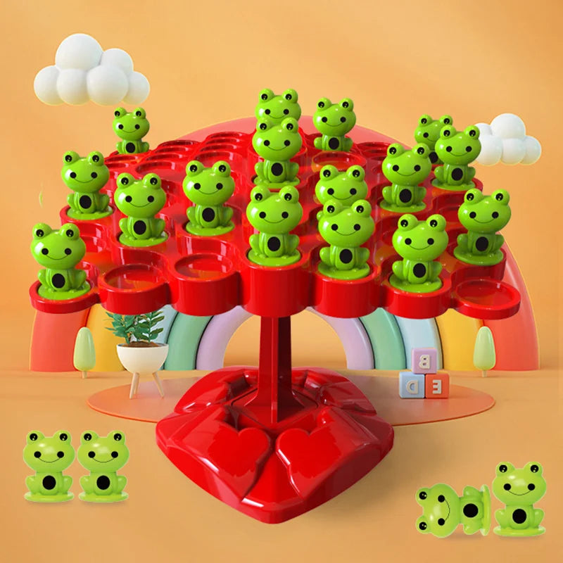 Montessori Math Toy Balancing Board Puzzle For Children Frog Balance Tree Educational Parent-child Interaction Tabletop Game Toy