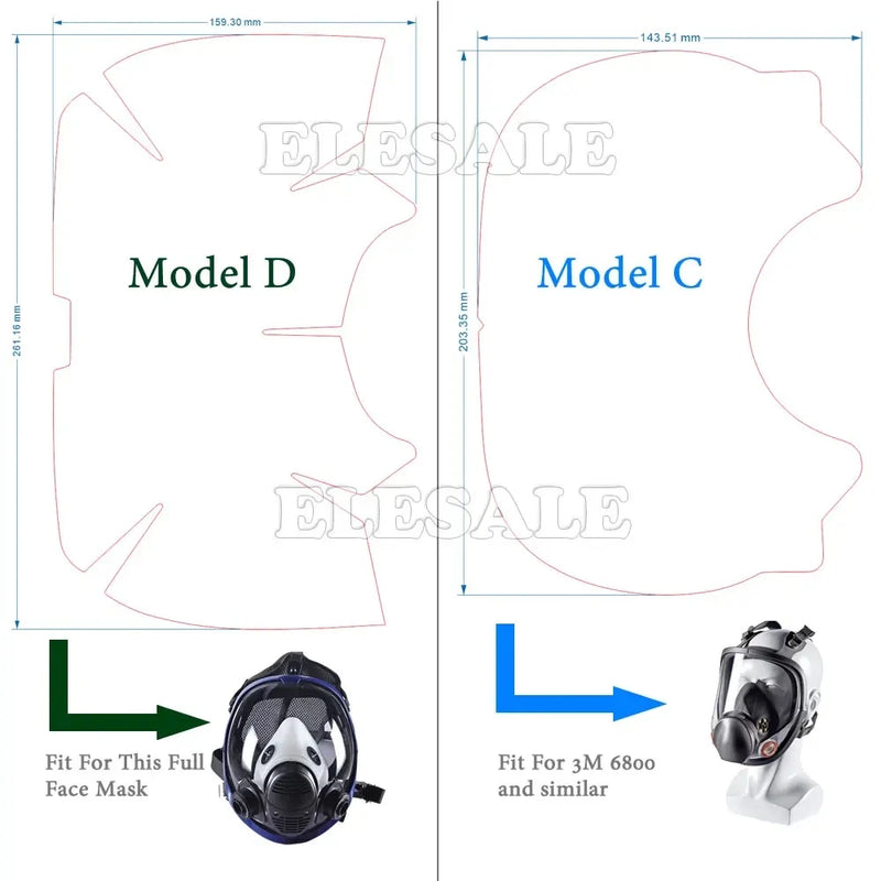 Spraying Mask Transparent Film For 6800 Gas Respirator Full Face Mask High Quality Protective Film Screen Protector Painting