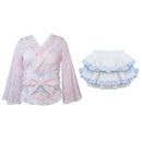 Pink Kawaii Lolita Style Skirt Set Women Cute Cat Print Bow Blouse Ruffles Mini Cake Skirts Suits Female Korean Y2k 2 Piece Sets