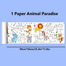 90cm Animal Canvas Children's Drawing Roll DIY Coloring Paper Roll Color Filling Graffiti Paper-cut Painting Educational School