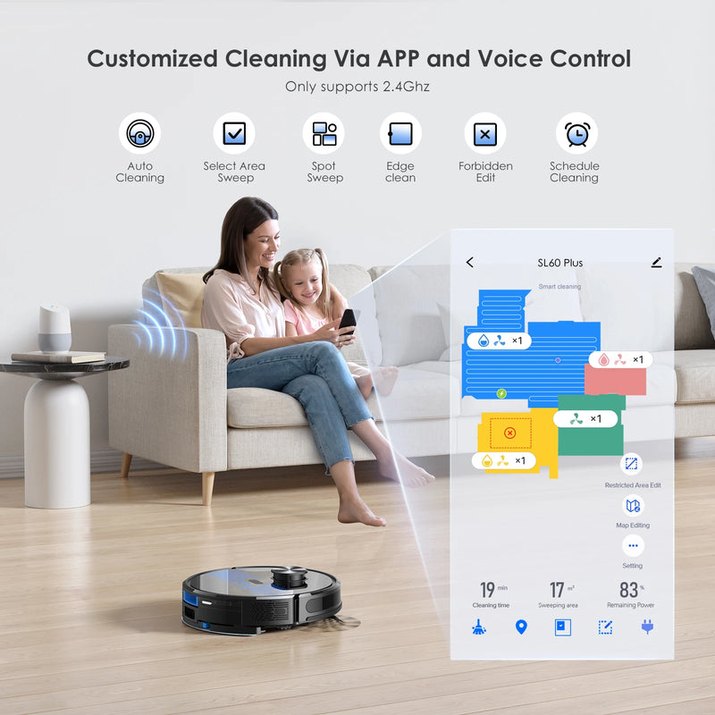 Lubluelu SL60 Plus Robot Vacuum Self Emptying, Hands-free Up To 60 Days, 4500pa Robot Vacuum And Mop Combo 3 In 1 Robotic Vacuum