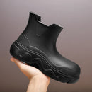Rain Shoes Women's Waterproof, Non-slip Mid-welly Boots Thick Soles Increase Wear and Deodorant Water Shoes