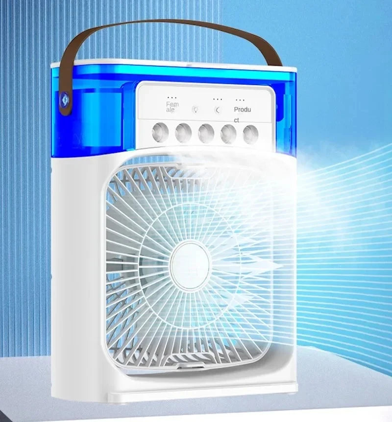 Portable Fan Air Conditioners USB Electric Fan LED Night Light Water Mist Fun 3 in 1 Air Humidifie for Home