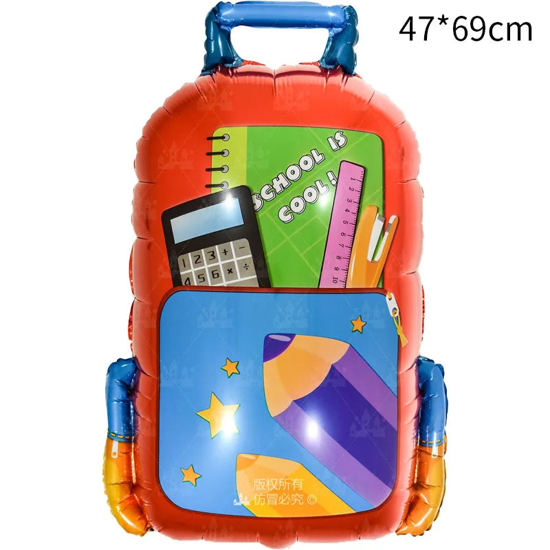 Back To School Student Stationery Bus Schoolbag Rubber Pencil Foil Balloon Babyshower Decoration Child Birthday Party Globos