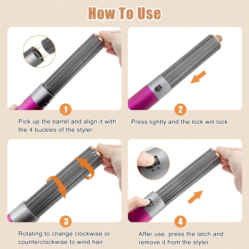 For Dyson Hair Dryer HDSeries and Dyson Airwrap HS01HS05 Auto Hair Curling Nozzles Cylinder Comb Fluffy Hair Straightening Brush