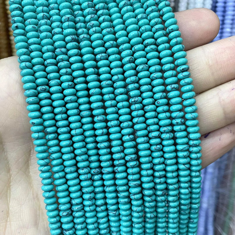 Natural Agates Tiger Eye Chalcedony Jades Stone Round Rondelle Spacer Beads For Jewelry Making Diy Bracelet Accessories 2X4mm