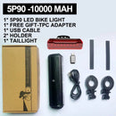 Fivemi Bicycle Light Front 10000mAh Bike Light Power Bank Flashlight USB Charging MTB Road Cycling Lamp Accessories Taillight