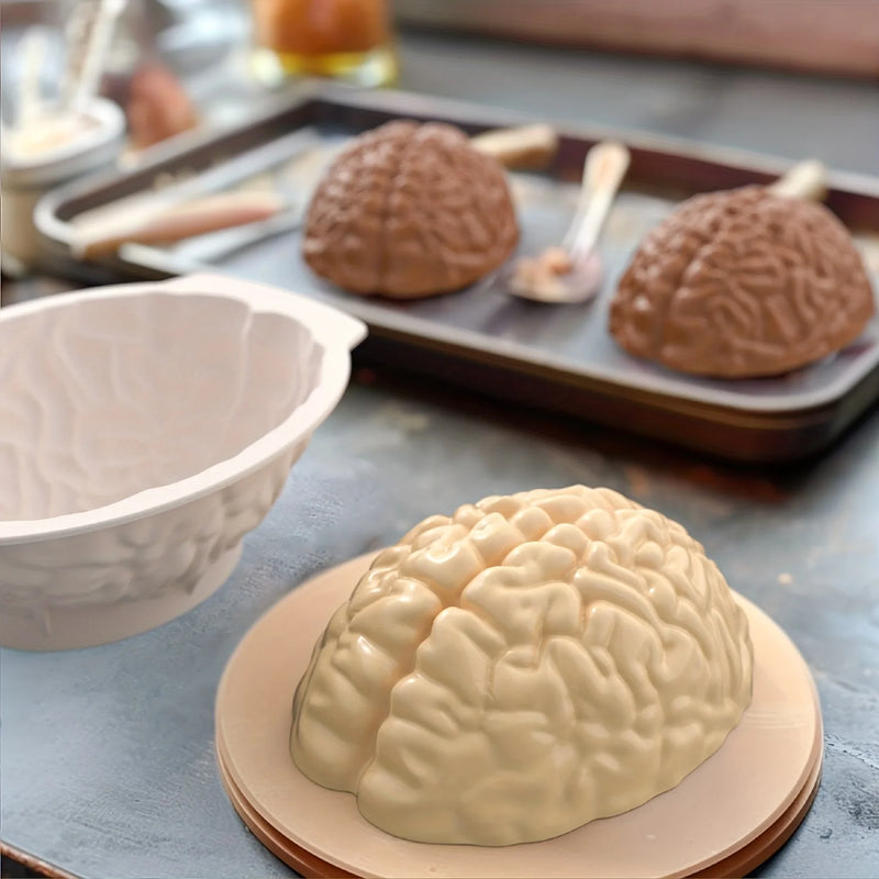 Mold Humans Brain Cake Silicone Molds Halloween Creative Mold Realistic Brain Shape Brain Molds For Epoxy Resin Cake Decor