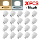 1-20Pcs Mini USB Night Light Warm White Eye Protection Book Reading Light USB Plug Computer Mobile Power Charging LED Night Lamp