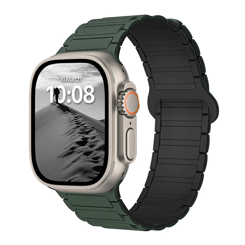 Magnetic Strap for Apple Watch Band 44mm 49mm 45mm 41mm 40mm Silicone Bracelet for IWatch Ultra 2 Series 9 8 7 6 5 4 SE 3 42mm