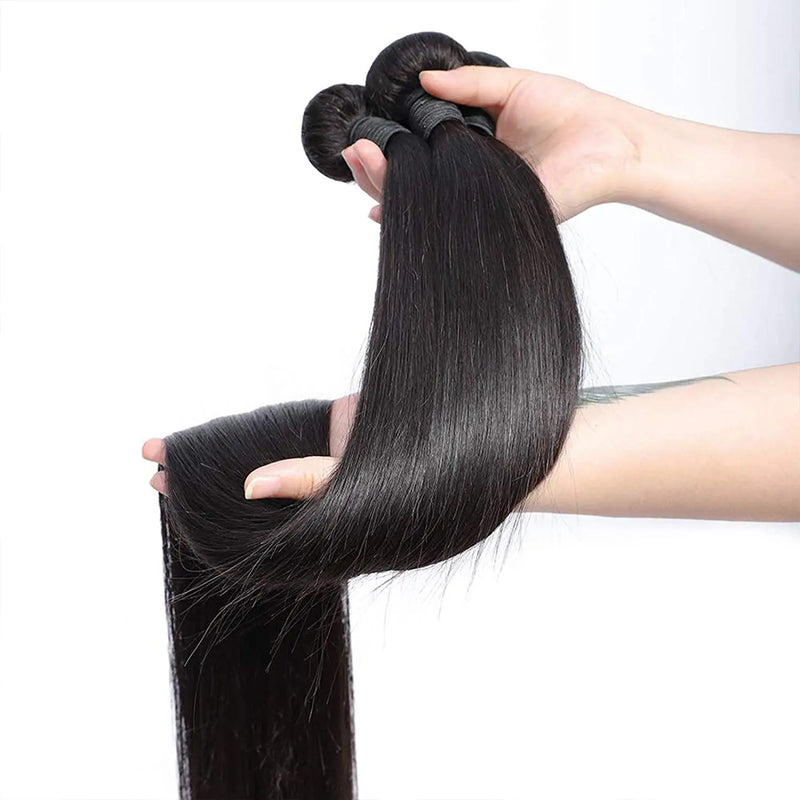 10-40 Inch Straight Human Hair Bundles 100% Raw Human Hair Bundles 3/4 Pcs Brazilian Hair Bundles For Women Hair Extensions