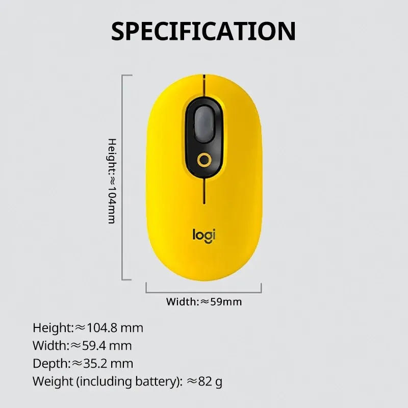 Logitech POP Mouse Wireless Bluetooth Silent High Precision Optical Tracking Mice iPad Notebook Office Portable Cute Personality