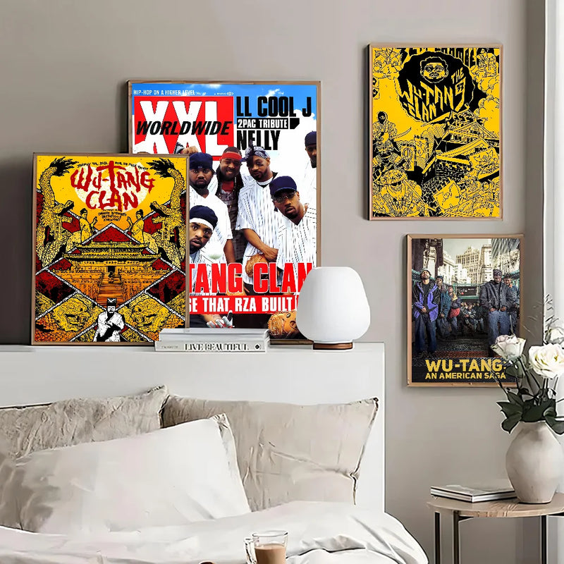 WU-T--TANG CLAN Poster Self-adhesive Art Poster Whitepaper Prints Posters Artwork Aesthetic Art Wall Painting