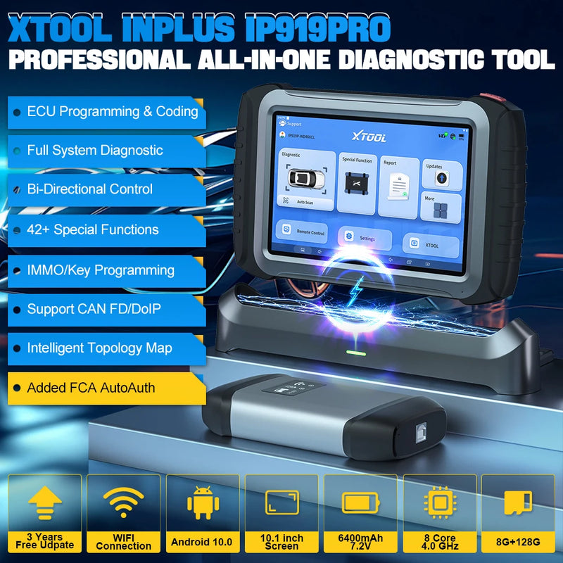 XTOOL INPLUS IP919PRO Car Diagnostic Scanner Automotivo Tools ECU Coding Programming 42+ Services With CANFD DOIP Topology FCA
