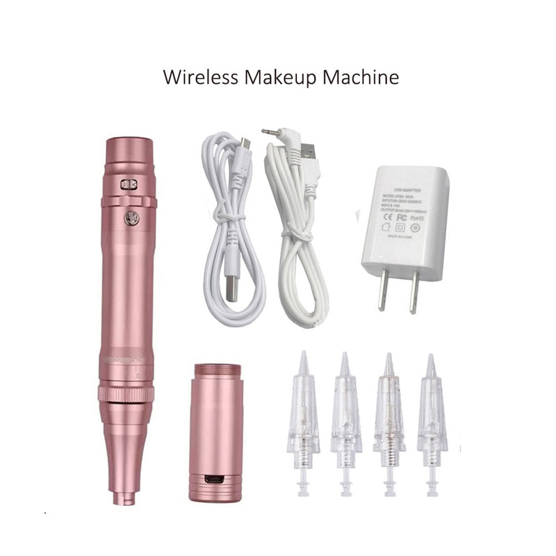 Rose Gold Professional Wireless Permanent Makeup Machine Pen Beauty Eyebrow Tattoo Machine