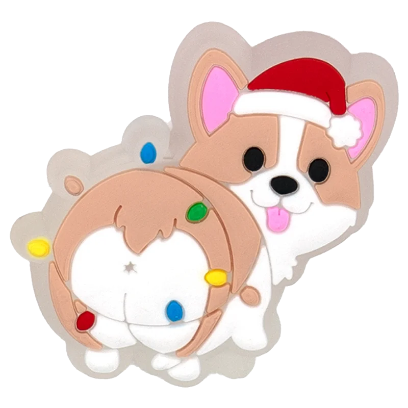 1-5PCS New Christmas LED Shoe Charms,Cute Santa Claus Cat & Dog Pin Accessories for Sandals,Shoe Clogs Buckle Christmas Gifts