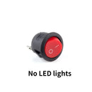 1Pcs ON/OFF Round Rocker Toggle Switch 6A/250VAC 10A 125VAC Power Switch Cap with Plastic Push Button Switch 2PIN 3PIN LED Light